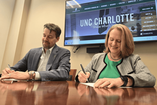 Asher Haines, Associate Provost, School of Professional Studies, and Jennifer Troyer, Provost and Vice Chancellor for Academic Affairs, UNC Charlotte