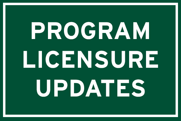 program licensure updates