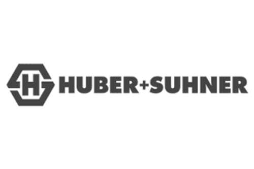 Huber + Suhner logo.