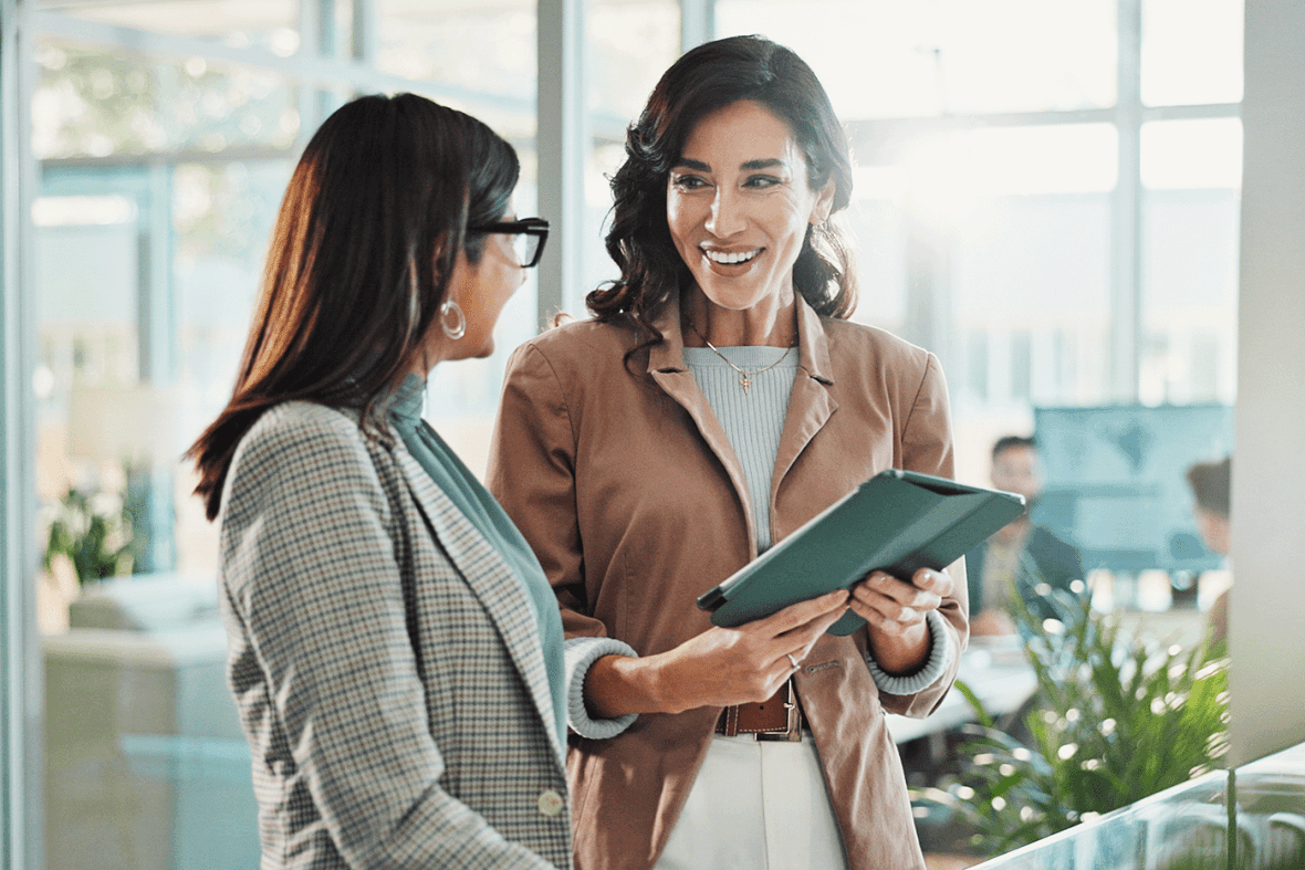 two women planning together